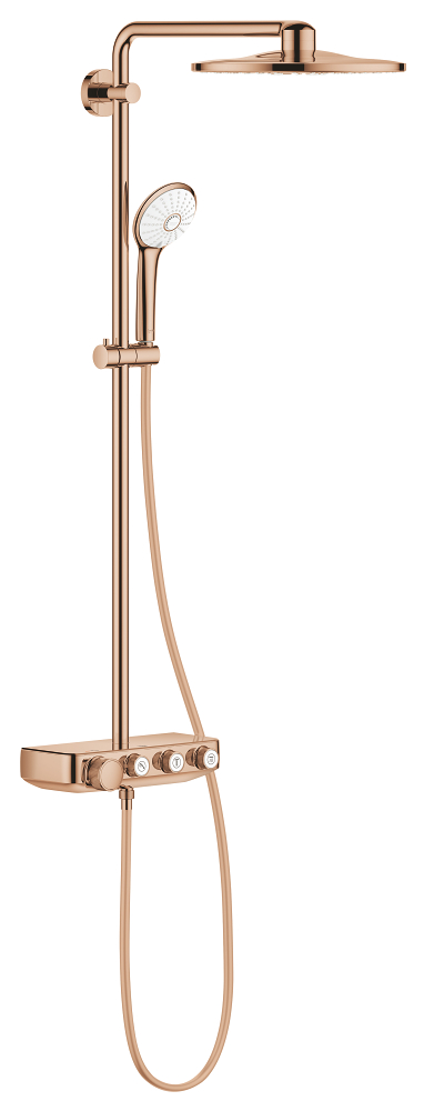 Shower system with thermostat for wall mounting