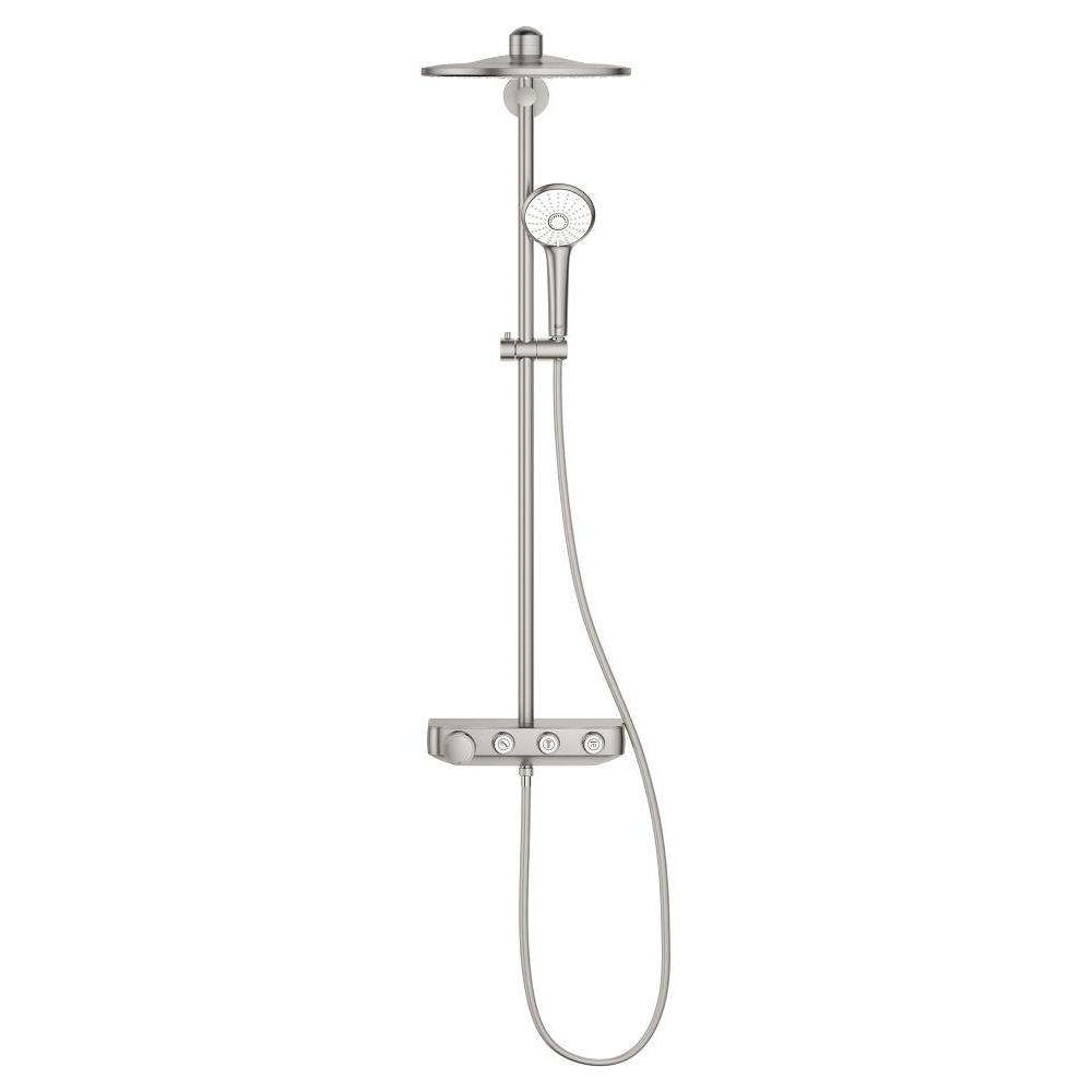 Shower system with thermostat for wall mounting