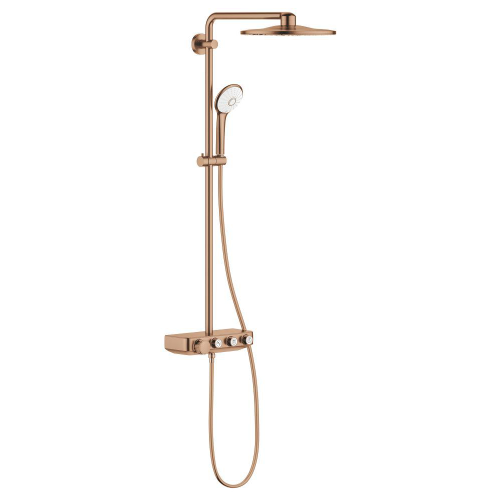 Shower system with thermostat for wall mounting