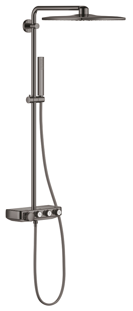 Shower system with thermostat for wall mounting