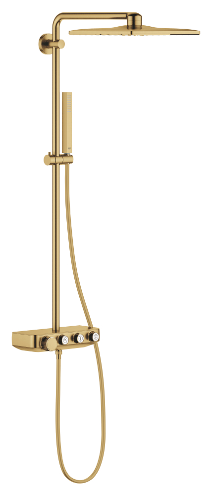 Shower system with thermostat for wall mounting