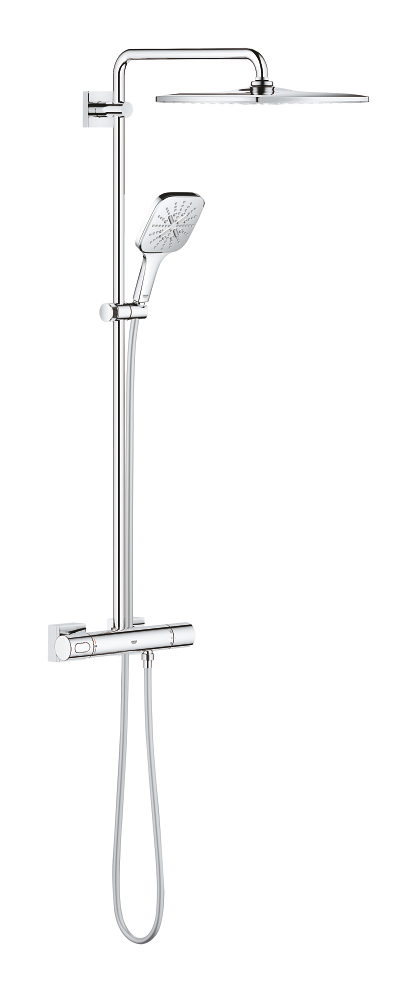 Shower system with thermostat for wall mounting