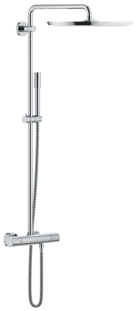 Shower system with thermostat for wall mounting