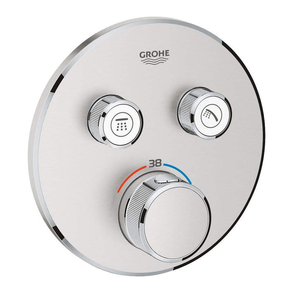 Thermostat for concealed installation with 2 valves