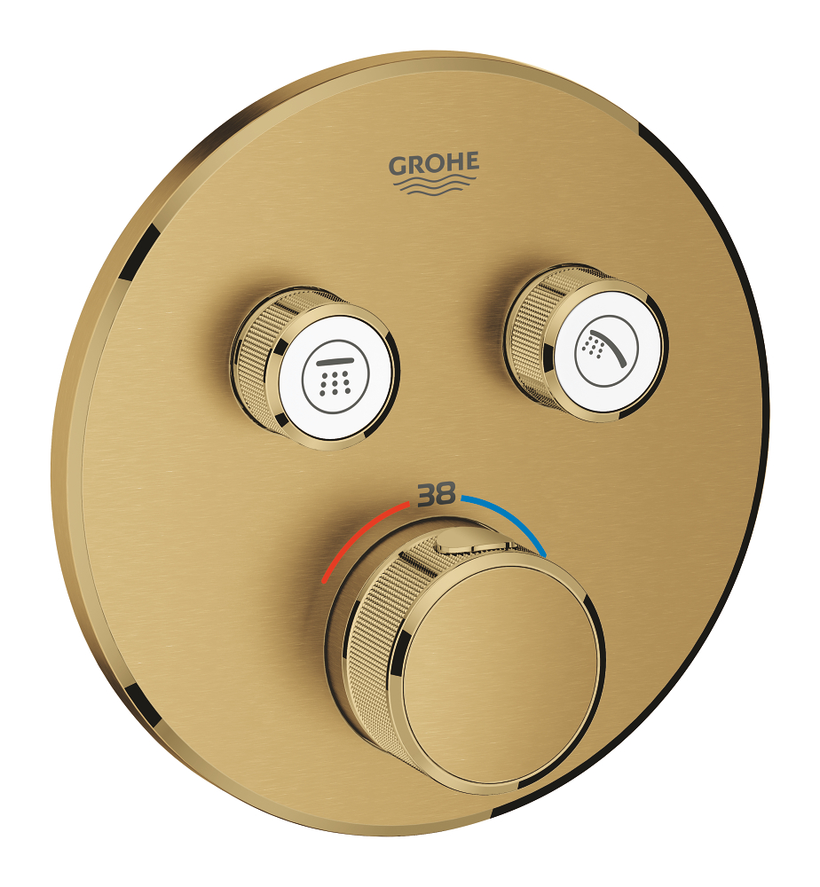 Thermostat for concealed installation with 2 valves
