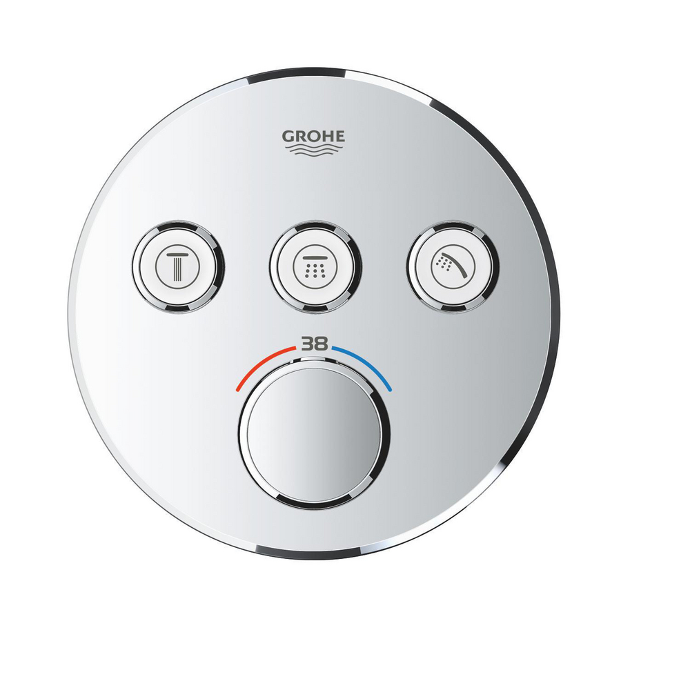 Thermostat for concealed installation with 3 valves