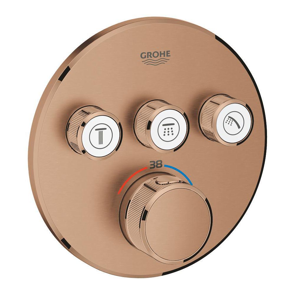 Thermostat for concealed installation with 3 valves
