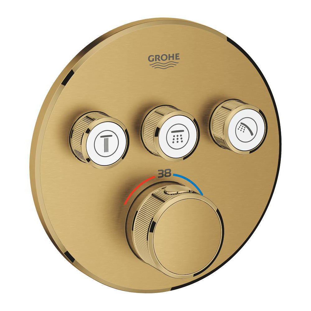 Thermostat for concealed installation with 3 valves