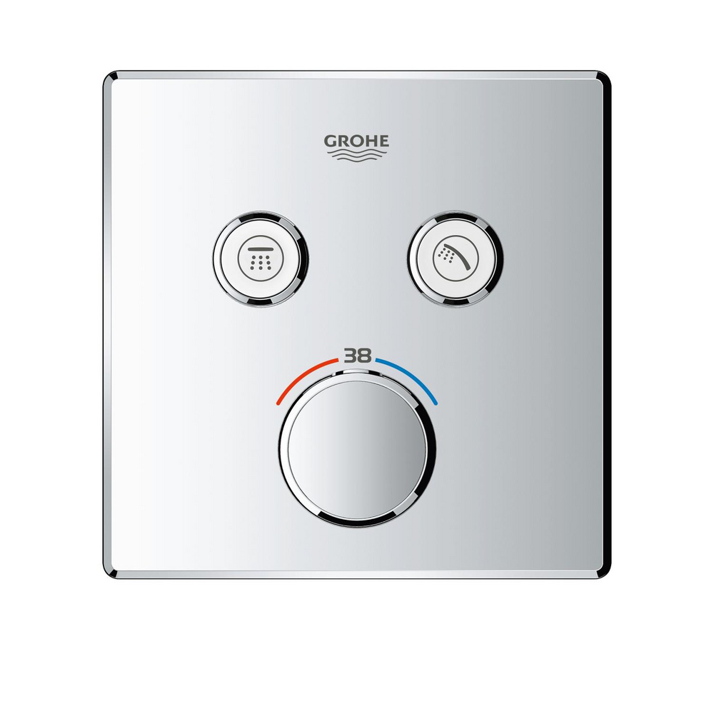 Thermostat for concealed installation with 2 valves