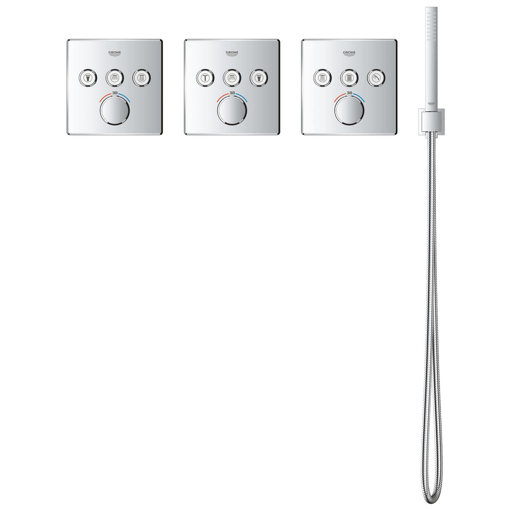 Thermostat for concealed installation with 3 valves