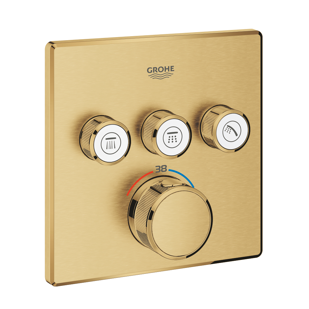 Thermostat for concealed installation with 3 valves
