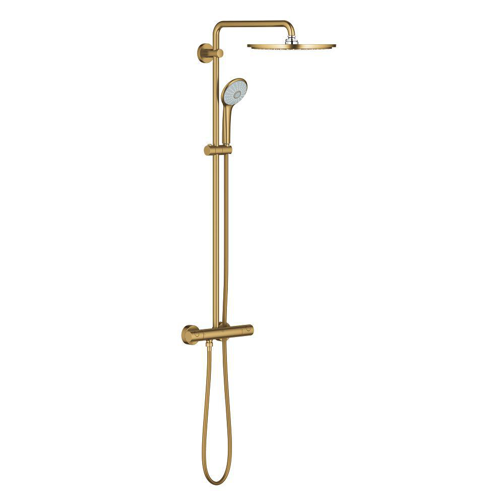 Shower system with thermostatic mixer for wall mounting